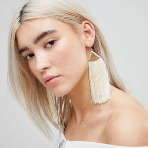 ASOS folded metal tassel earrings